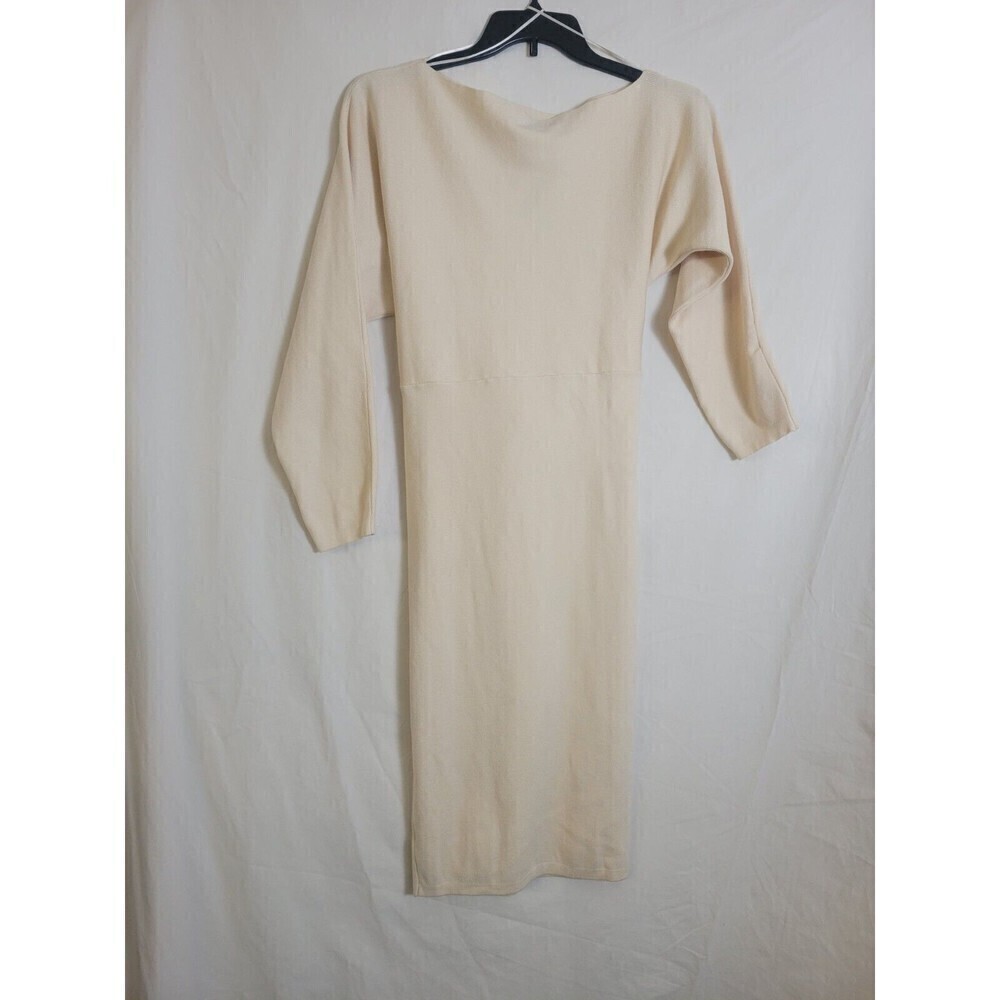 Anthropologie MABLE Size Medium Sweater Dress Cream with connected belt - Picture 5 of 6